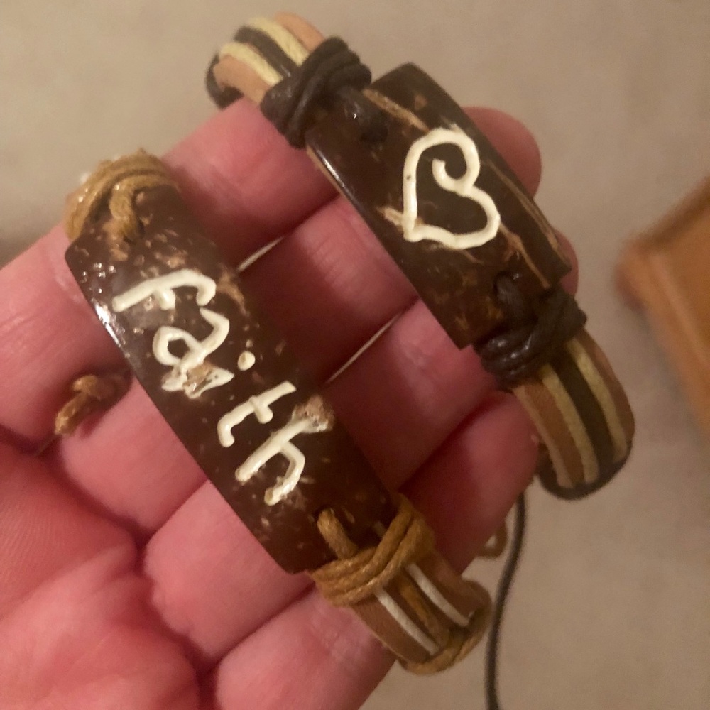 Handmade faith and love bracelets